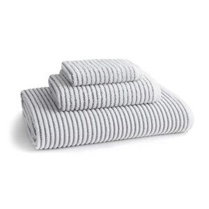 Kassatex White and Gray Spa Towels FOUR